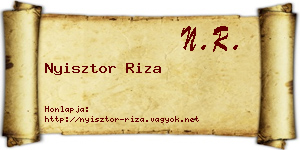 Nyisztor Riza névjegykártya